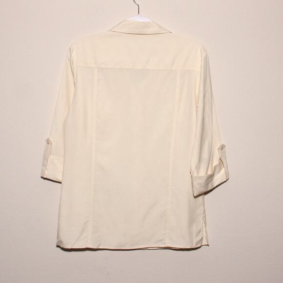 Jillian Jones Silk Button up Blouse Top Size Medium - Picture 3 of 5